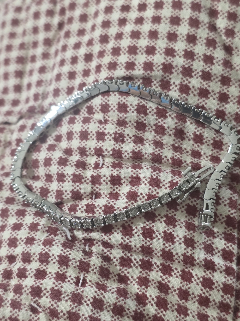 Zales Sterling Silver- diamonds Tennis Bracelet - Silver